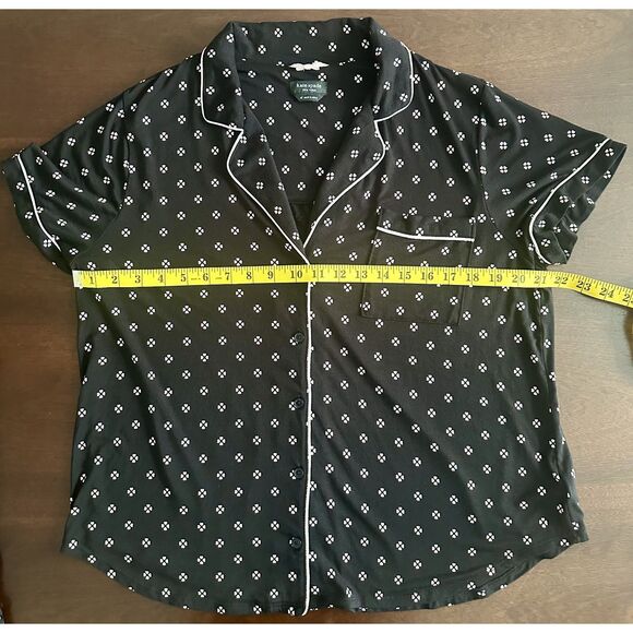 Kate Spade Pajama Set Black Light Pink Short Sleeve Modal Buttery Soft - Picture 6 of 11